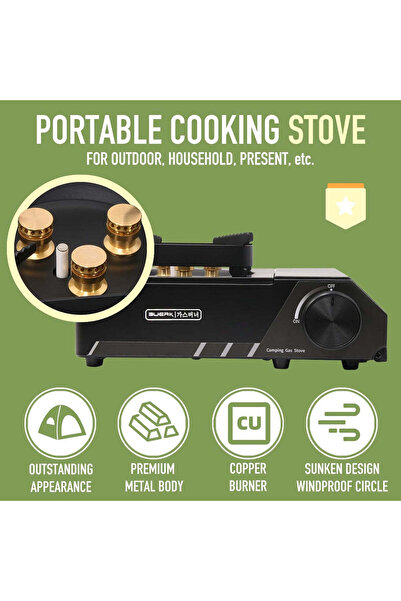 Generic Portable 3 Burners Outdoor Camping Stove with Carry Case - Ideal for Travel, Camping (Black)