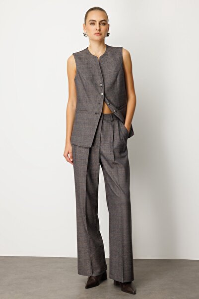 Ekol Plaid Wide Leg Pants