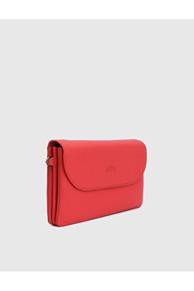 İLVİ Arvin Genuine Floater Leather Red Women's Wallet