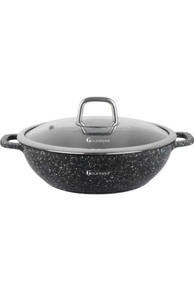 goldmann Cast aluminum pot 28x8 cm, 4.1 L, induction, 3-layer ceramic non-stick, heat-resistant lid - Goldman