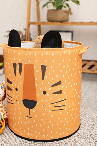 HomyJRs Tiger Design Netless Baby Kids Room Organizer Storage Box Toy Dirty Basket 37X40