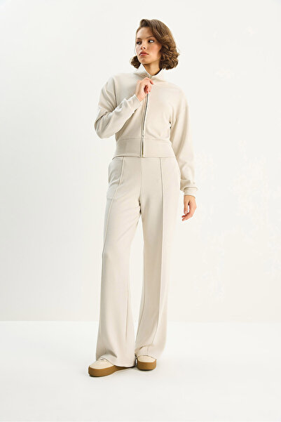 Bianco Lucci Women's Soft Textured Modal Mock Neck Cardigan Loose Pants Suit 4044 60283693