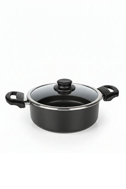 ELDİPA Fireproof Non-Stick Granite Look 22 cm Aluminum Pot with Stylish and Ergonomic Handle