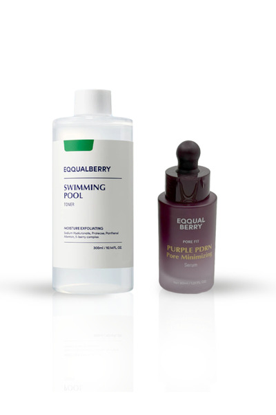 EQQUALBERRY Swimming pool Toner (300 ml) + Purple PDRN Pore Minimizing Serum ...