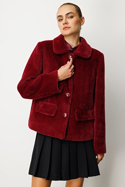 Ekol Plush Coat with Bag Pocket