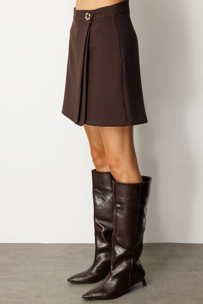 Ekol Beli Broşlu Şort Etek