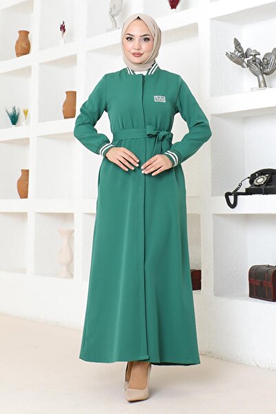 Missvalle Hidden Button Ribbed Ferace Emerald Msw19214-4