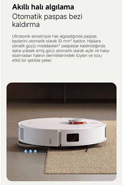 Xiaomi 7000PA Yüksek Emiş Güçlü Istasyonlu Akıllı Halı Algılama Özellikli Robot Süpürge | Kendini Temizleme