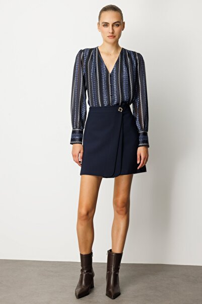 Ekol Beli Broşlu Şort Etek