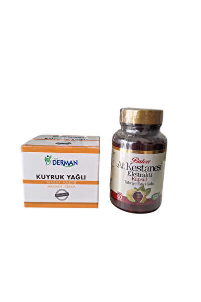Derman KUYRUK YAĞLI KREM 100 ml +AT KESTANESİ EKSTRAT 60 KAPSÜL