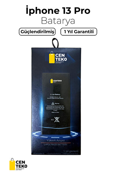 centeko Apple iPhone 13 Pro Batarya – %30 Daha Güçlü, 1 Yıl Garantili, Yüksek Performanslı Pil