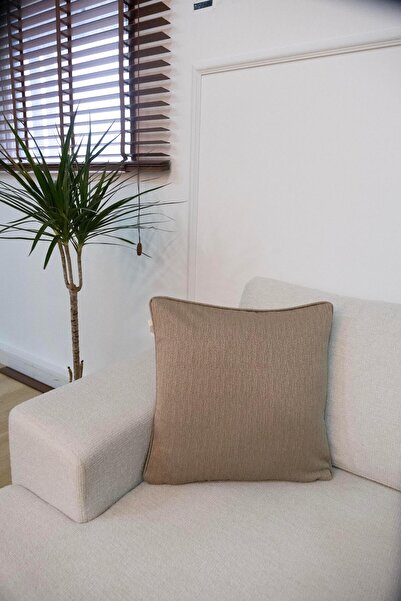 GOCCIA Dokuma Krem Kırlent Kılıfı Dekoratif Bohem Soft Koltuk Sırt Yastık Hediyelik Yılbaşı 45x45