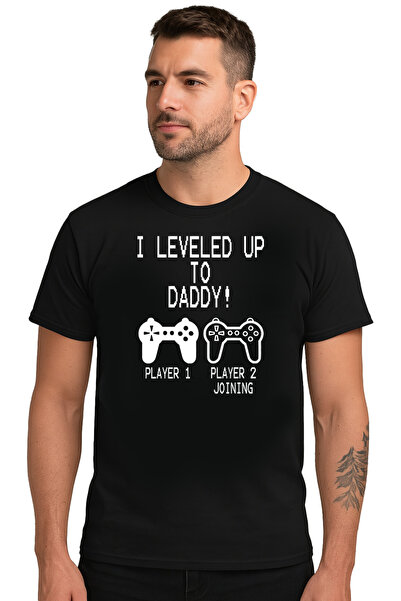 OEM Tricou barbat I leveled up to DADDY, 100% bumbac