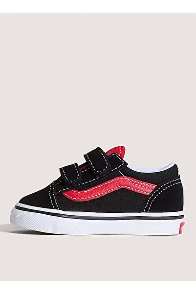Vans Siyah - Kırmızı Bebek Yürüyüş Ayakkabısı VN000CTGY091-Old Skool V