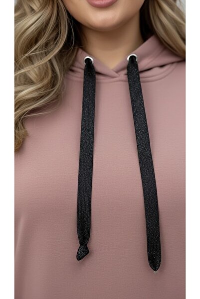 Koza Butik Women's Plus Size Long Sleeve Hooded Kangaroo Pocket Sweatshirt 2016