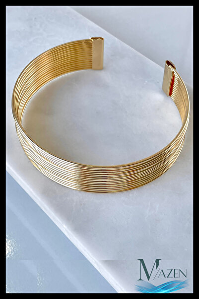 MAZEN Kleopatra Gold Choker Kolye | Antik Mısır Esintili | Geniş Band Model | Kadın Takı Aksesuar