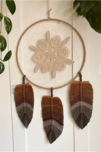 Bohem Shop Benzersiz Dantelli Düş Kapanı Bohem Rustik Etnik Vintage Duvar Dek...