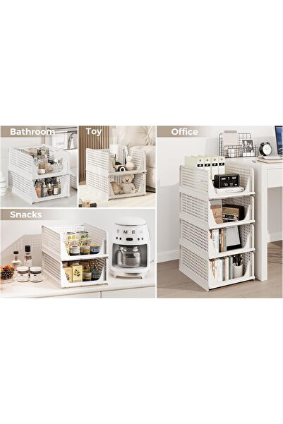 vesta life 3Pcs Multi-Purpose Sliding Shelf Functional Clothing Household Accessory Organizer