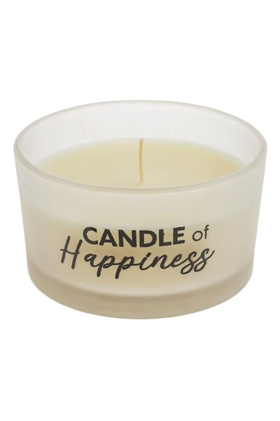 MYONNA IT & E- COMMERCE Paraffin Candle "Candle of Happiness", Ecru, 9x5 cm, Salted Caramel Scent
