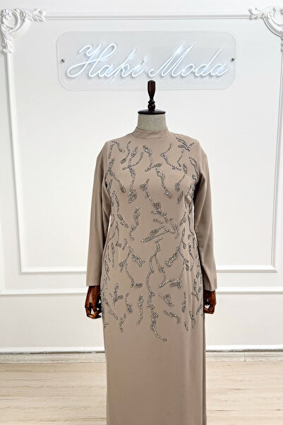 hakimoda Tesettür Büyük Beden Alize Adriana Krep Abiye