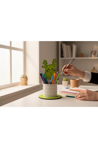Pemina Reindeer Pen Holder 3 mm Mdf Wood