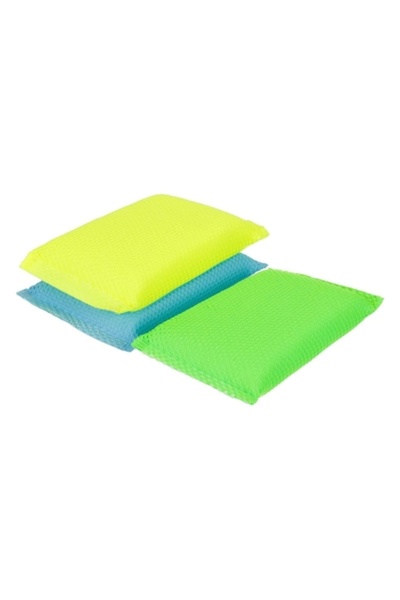 SHOPIENS Tuffex Kitchen Sponge Set 3, Multicolor, Microporous Polyester