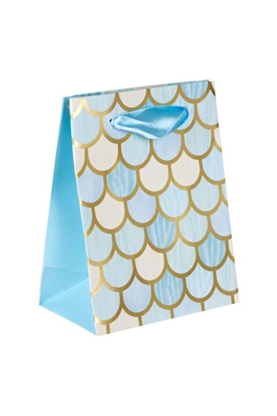 MYONNA IT & E- COMMERCE Gift Bag, Bleu-Ivory Model, 11x6.5x14 cm, Paper, Gold Foil, MYONNA IT & E-COMMERCE