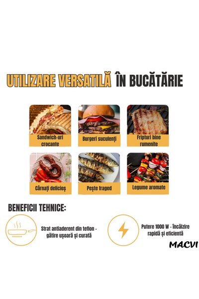MACVI Aparat de făcut sandwich-uri 1000 W