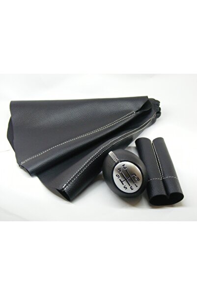 otovista Renault Fluence / Megane 3 Gear Shift Knob, Handbrake and Gear Gaiter, Handbrake Lever Leather (6 Forward-Grey)
