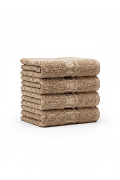 Layvera منشفة يد 50×90 |   مجموعة من 6 قطع - قطن 100% - بني حليبي - ملمس ناعم