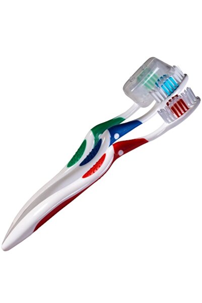 MYONNA IT & E- COMMERCE Set of Toothbrushes, 3 pcs, Multicolor, Medium Bristles, Cap Included