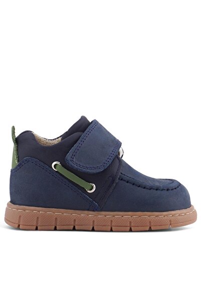 Rakerplus Genuine Leather Navy Blue Green Velcro Baby Boots