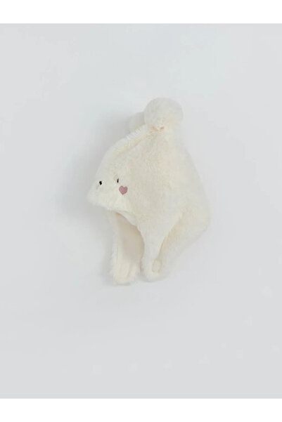 LC Waikiki Ecru Pompom Detailed Baby Girl Snow Hat