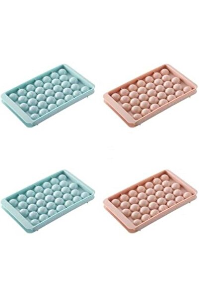 Generic 4 Pack Ice Trays for Freezer, 132 PCS Ice Cube Tray with Lid and Bin, Round Ice Cube Trays for Free