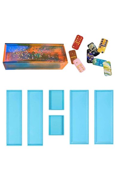 Generic Domino Box Silicone Mold Set Resin Casting Mould for DIY Epoxy Crafts...