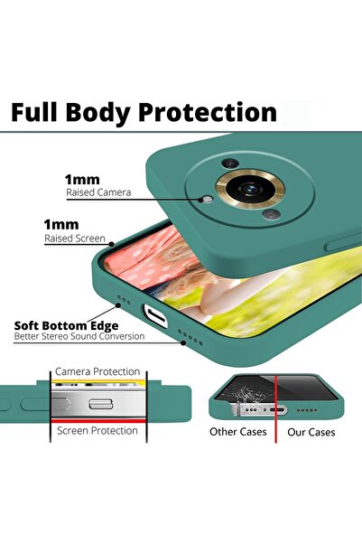 Flippy Protective Case for Realme 11 Pro Plus, Liquid Silicone, Microfiber Interior, Green