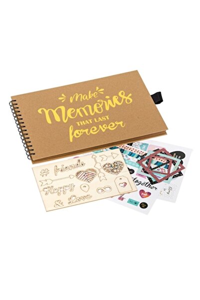 SHOPIENS Album de scrapbooking DIY cu amintiri, hârtie aurie, 31,5x21cm, 30 de coli