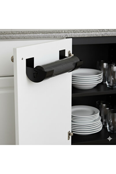 Yuflin Design منظم أكياس القمامة القابل للتعديل داخل الخزانة - حامل عملي وأني...