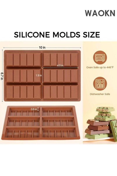 Generic Chocolate Molds Set of 2 - Professional Non-Stick Food Grade Silicone...