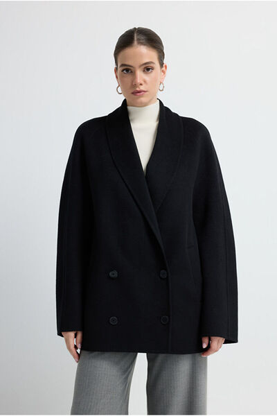 adL Kruvaze Kaşe Kısa Kaban