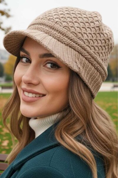 Mood Agenda Women's Double Layered Knitted Beanie Knitwear Beanie
