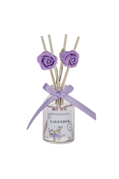 SHOPIENS Difuzor de arome de cameră - Lavandă cu bețișoare și flori decorativ...