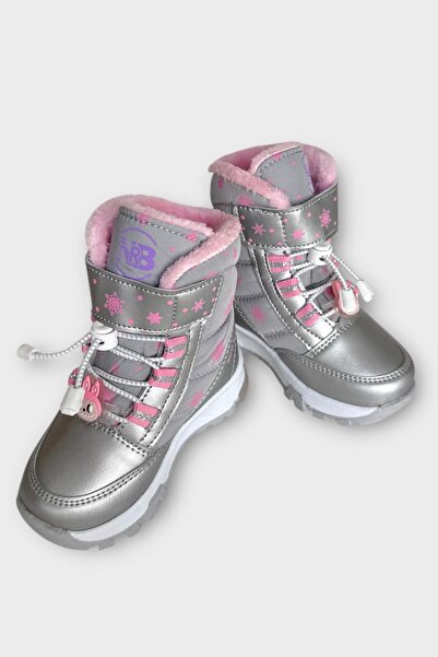 Liger Waterproof and Cold-Proof Baby Kids Boots with Fur Inside Gray - Powder