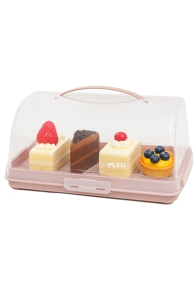 PUFO Cookies platter with transparent lid for serving cakes, cookies, muffins, pastries, 35 cm