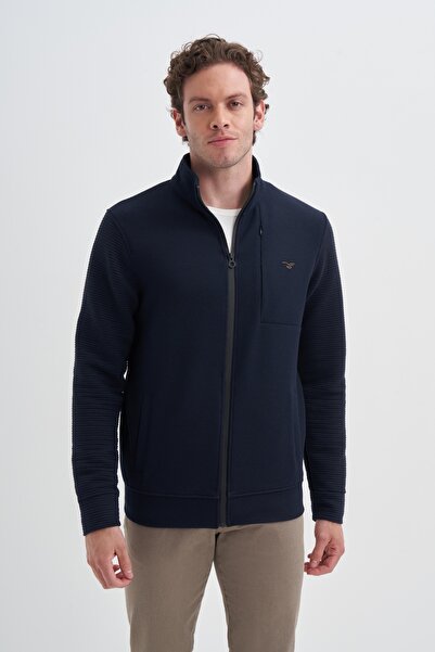 Cazador 24KCEEO05102 Lacivert Erkek İki İplik Regular Fit Sweat Hırka