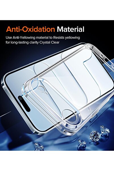 m.tk moveteck iPhone 17 Air Kılıf Kamera Korumalı Yumuşak Şeffaf Silikon Renksiz Kapak + Ekran Koruyucu Cam