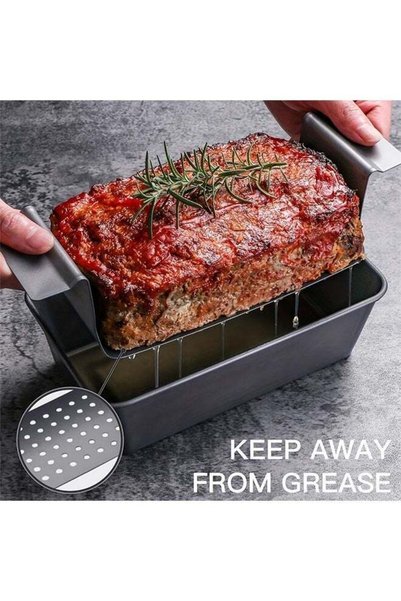 Generic 2-Piece Healthy Meatloaf Pan with Draining Insert Professional Grade ...