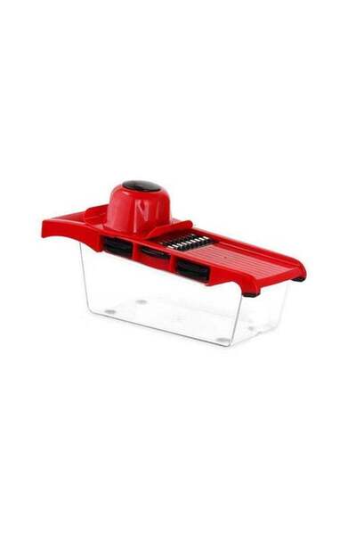 Generic Vegetable Slicer/Cutter With Stainless Steel Blade Red/Clear 10.6cm
