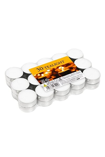 SHOPIENS Set lumânări tip pastilă, 30 buc., albe, 3,5x1,5 cm, timp de ardere ...