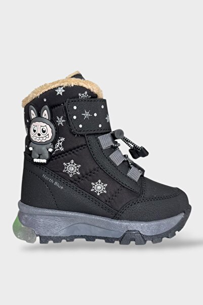 Liger Waterproof and Cold-Proof Baby Kids Boots with Fur Inside Black - Smoked